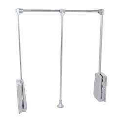 Emuca Pull Down Wardrobe Rail Lift - 450-600mm - Max Weight 12kg - Chrome