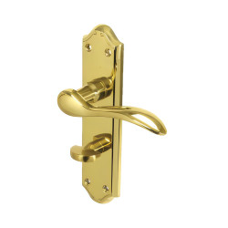 Carlisle Brass Polished Brass Scroll Bathroom Door Handles - Madrid Range - 180 x 45mm