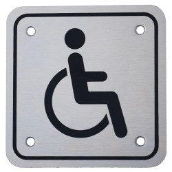 Altro Disabled Square Toilet Door Sign - 95 x 95mm - Satin Stainless Steel