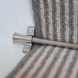 Altro Lines Stair Rod with Fluted Finials - 900mm Length - Polished Nickel