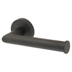 Hampstead Knurled Toilet Roll Holder - 140 x 65 x 57mm - Matt Black