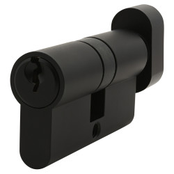 Touchpoint 5 Pin 60mm Euro Thumbturn Cylinder - 30mm Turn + 30mm - Matt Black - Keyed to Differ