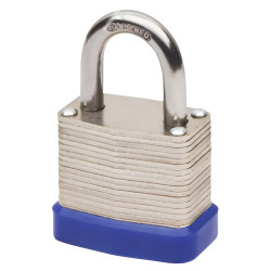 Watchman by Squire Laminated Padlock - 30mm Body - 18 x 14mm Shackle - Keyed to Differ - Silver