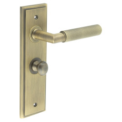 Burlington by Frelan Antique Brass Fire Rated Bathroom Door Handles - Piccadilly - Inner 1 - 200 x 55mm