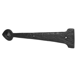 Olde Forge Tudor Plain Door Hinge Front - 305 x 63mm - Antique Black Iron - Pair