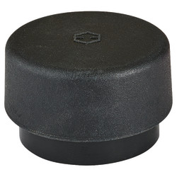 Hoppe AR612 Nylon Floor/Wall Mounted Door Stop - 32 x 20mm - Ebony Black