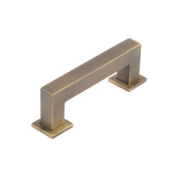 Burlington by Frelan Trafalgar 25mm Square D-Bar Cabinet Pull Handle - 96mm c/c - Antique Brass