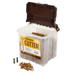 Reisser Cutter Pozi Countersunk Wood Screws Tub - 4.0 x 25mm - Yellow Zinc - Pack of 1600