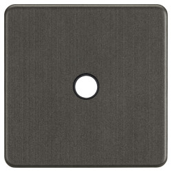 Knightsbridge 20A Screwless Flat Plate Flex Outlet Plate - Smoked Bronze