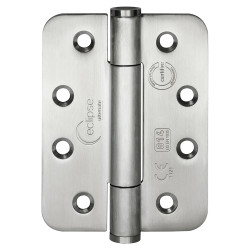 Eclipse Radius Concealed Bearing Grade 14 Fire Door Hinge - 102 x 76 x 3mm - Sat Stainless - Pair