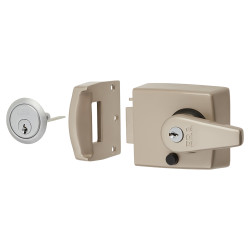 ERA Double Locking Nightlatch - 60mm Backset - Satin Nickel Case/ Cylinder