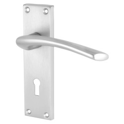 Touchpoint Satin Chrome Keyhole Lock Door Handles - Rimini Range - 151 x 42mm