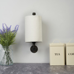 Altro 3/4" Pipe Kitchen Roll Holder - Black