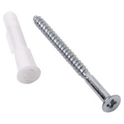 Altro Twin Slot Shelf Screw and Wall Plug Pack - 4.5 x 60mm - Pack of 18