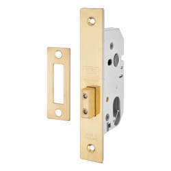 UNION Oval 2141 Deadlock - 65mm Case - 44.5mm Backset - Polished Brass