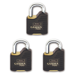 Burg Wachter Brass Gamma Padlock - 55mm Body - 22 x 26mm Shackle - Keyed Alike - Pack of 3