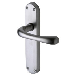 M Marcus Satin Chrome Latch Door Handles - Donna Range - 183 x 42mm