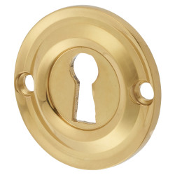 Carlisle Brass Victorian Escutcheon - 42mm Diameter - Keyhole - Polished Brass