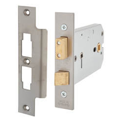 UNION 2026 Horizontal Bathroom Lock - 124mm Case - 38-101.5mm Backset - Satin Stainless Steel