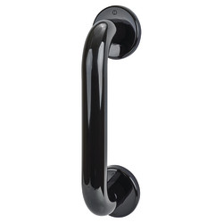 Hoppe AR602/300 Nylon D-Bar Door Pull Handle on Rose - Screw Fix - 300mm c/c - Ebony Black