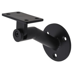 Altro Round Plate Handrail Bracket - 75mm Projection - Matt Black