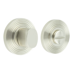 Burlington by Frelan Inner 3 Turn & Release with Reeded Rose - 47mm Diameter - Satin Nickel