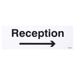 Altro Reception This Way Right Arrow Sign - 300 x 100mm - Rigid Plastic