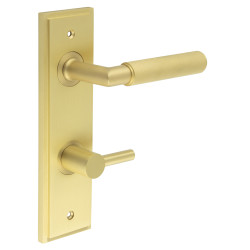 Burlington by Frelan Satin Brass Fire Rated DIN Bathroom Door Handles - Piccadilly - Inner 3 - 200 x 55mm