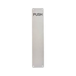 Touchpoint Aluminium Finger Plate - Push - 375 x 75 x 3mm - Satin