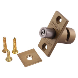 Bramah Rola Solid Brass Retractable Egress Sash Window Stop - 22 x 16mm - Satin Brass