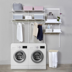 elfa Wardrobe & Storage Starter Kit - 3 Bay, 6 Ventilated Wire Shelf - 1855 x 1532 x 320mm - White