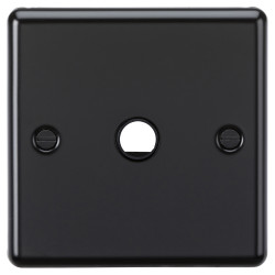 Knightsbridge 20A Round Edge Flex Outlet Plate - Matt Black