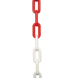 Plastic Chain - 6mm Link - 5m Length - Red/White
