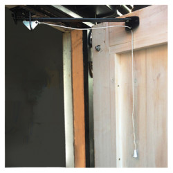Cord Operated Door Holder - Garage Door - 610mm Length - Black Japanned