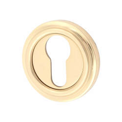 Jedo Parisian Escutcheon - 53mm Diameter - Euro - Polished Brass