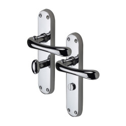 M Marcus Polished Chrome Bathroom Door Handles - Donna Range - 183 x 42mm