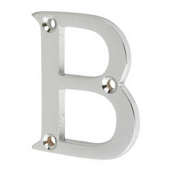63mm Screw Fix Door Letter - B - Polished Chrome