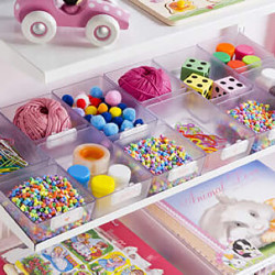 elfa Top Track System - Rectangular Storage Craft Box - 174 x 98 x 48mm - Translucent