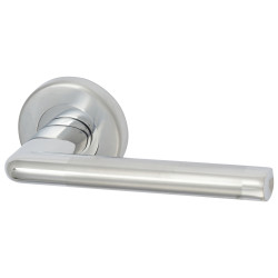 M Marcus Polished/Satin Chrome Door Handles on Round Rose - Lena Range
