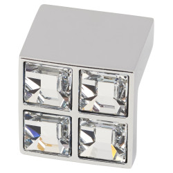 Rimini Crystal Cabinet Finger Pull Handle - 16mm Centres - Polished Chrome