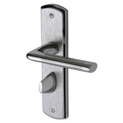 M Marcus Satin/Polished Chrome Bathroom Door Handles - Lena Range - 190 x 48mm