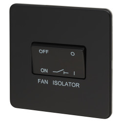 Knightsbridge 10AX 1 Gang Triple Pole Fan Isolator Switch - Matt Black