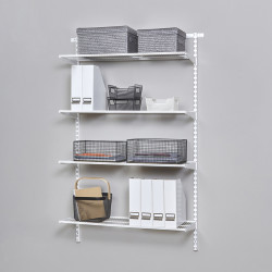 elfa Wardrobe & Storage Starter Kit - 1 Bay, 4 Ventilated Wire Shelf - 936 x 1532 x 320mm - White