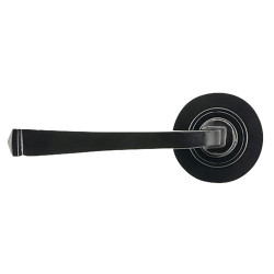 From The Anvil Black Door Handles on Round Rose - Avon Range