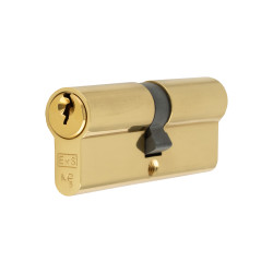 Eurospec 5 Pin 80mm Euro Double Cylinder - 40 + 40mm - Polished Brass - Keyed Alike