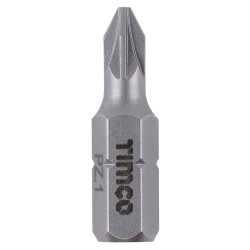 TIMCO Steel Driver Bits - Pozi - PZ1 - 25mm Length - Pack of 10