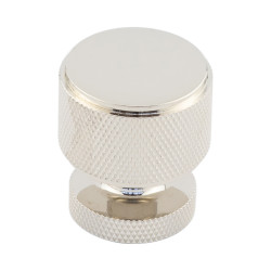Burlington by Frelan Piccadilly Knurled Round Cabinet Knob - 30mm Diameter - Polished Nickel