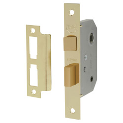 Yale PM236 Bathroom Lock - 64mm Case - 45mm Backset - Square - Polished Brass