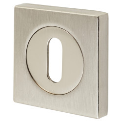 Hampstead Square Escutcheon - 52 x 52mm - Keyhole - Satin Nickel - Pair