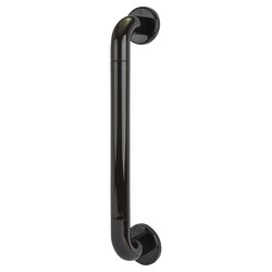 Hoppe AR602/425 Nylon D-Bar Door Pull Handle on Rose - Screw Fix - 425mm c/c - Ebony Black